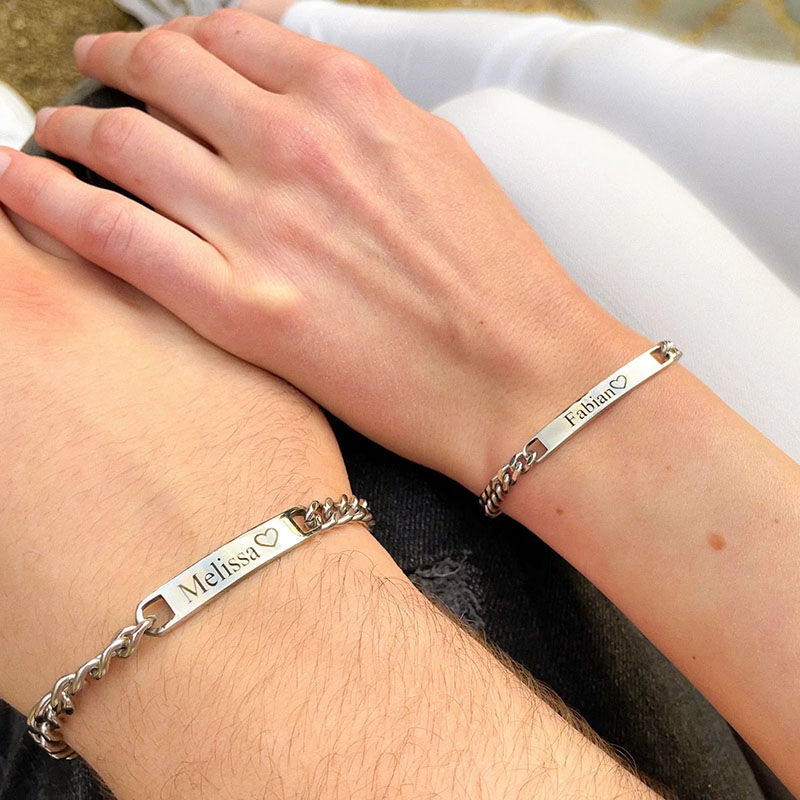 Custom Engravable Bracelet Simple Design Sweet Gift for Couples