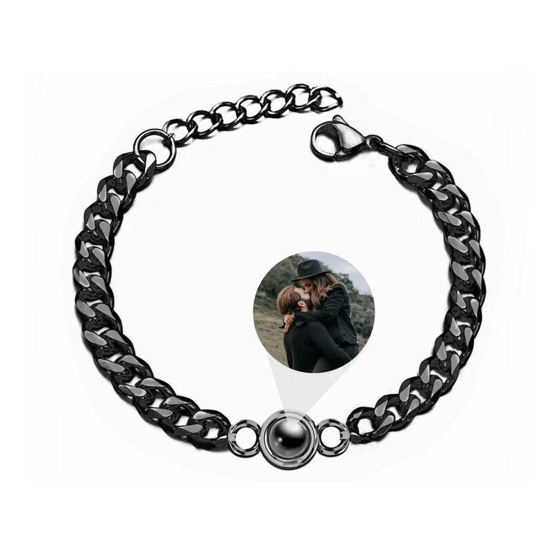 Customized Photo Bracelet for Men - Personalized Gift with Engraved Picture