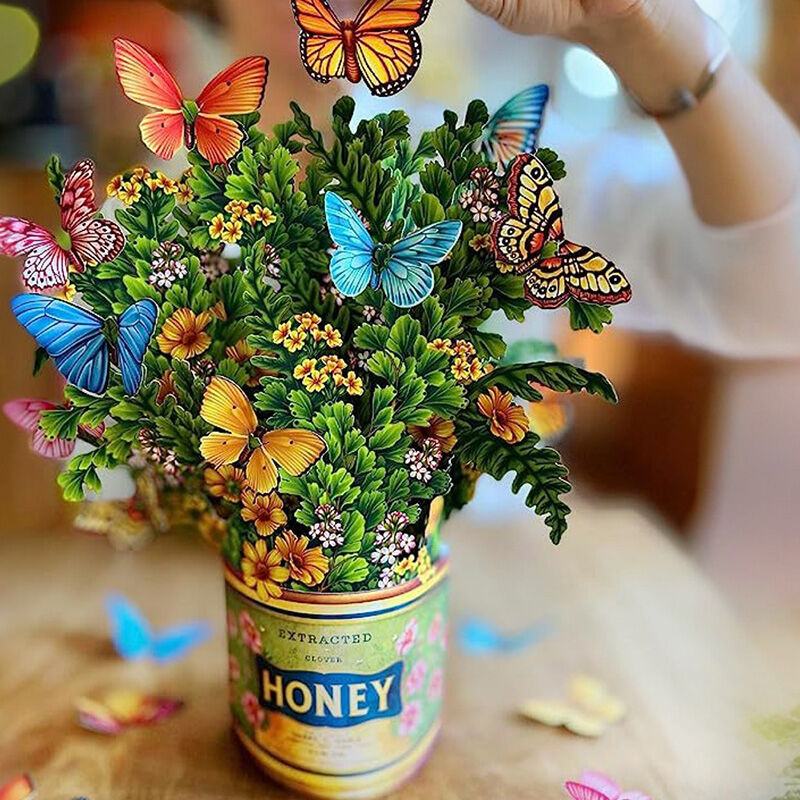 3D Flower Pop-Up Bouquet Creative Mother's Day Greeting Card