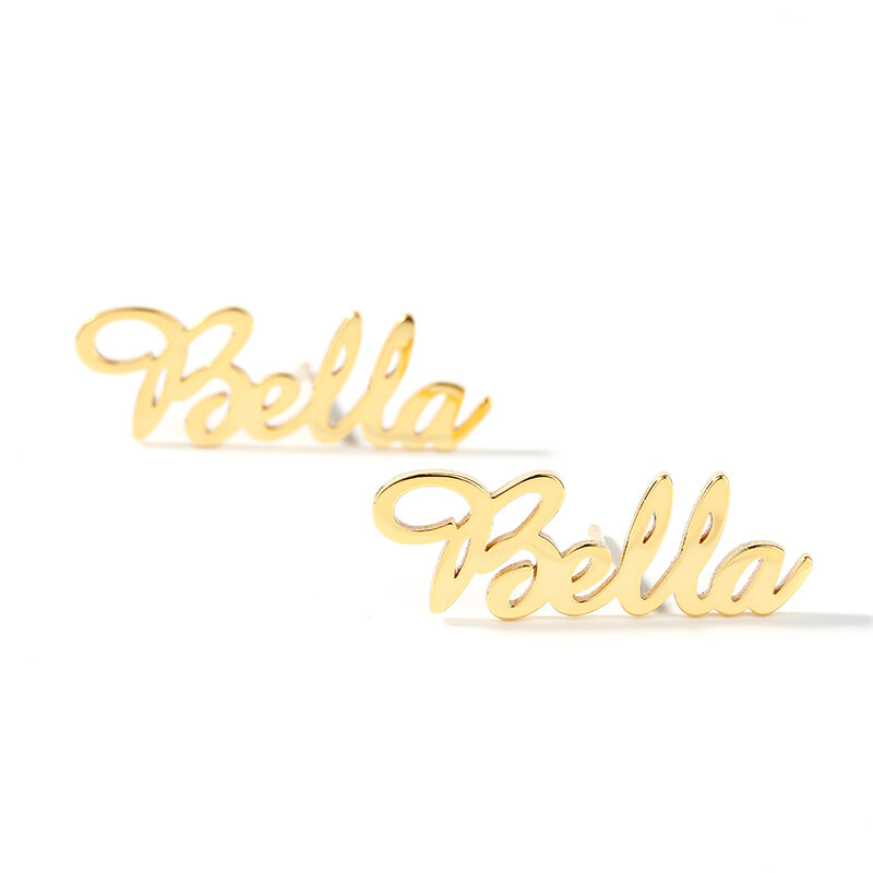 Personalized Name Stud Earrings Love Yourself Inspirational Gift for Her