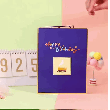 3D Creative Train Pop Up Card for Children's Birthday