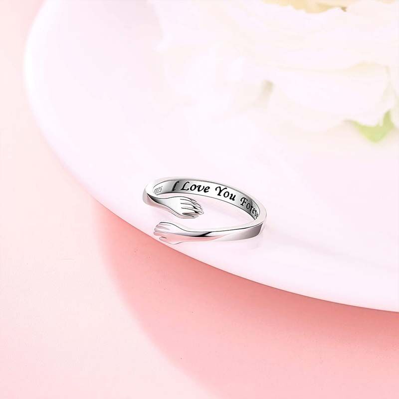Custom Engraved Hugging Me Ring Meaningful Gift for Loved Ones