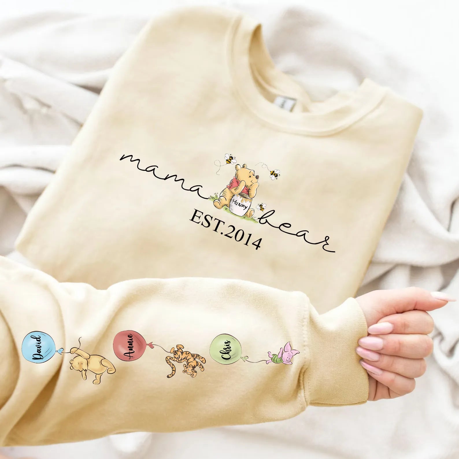 Custom Mama Bear Sweatshirt, Name Clothing Customization