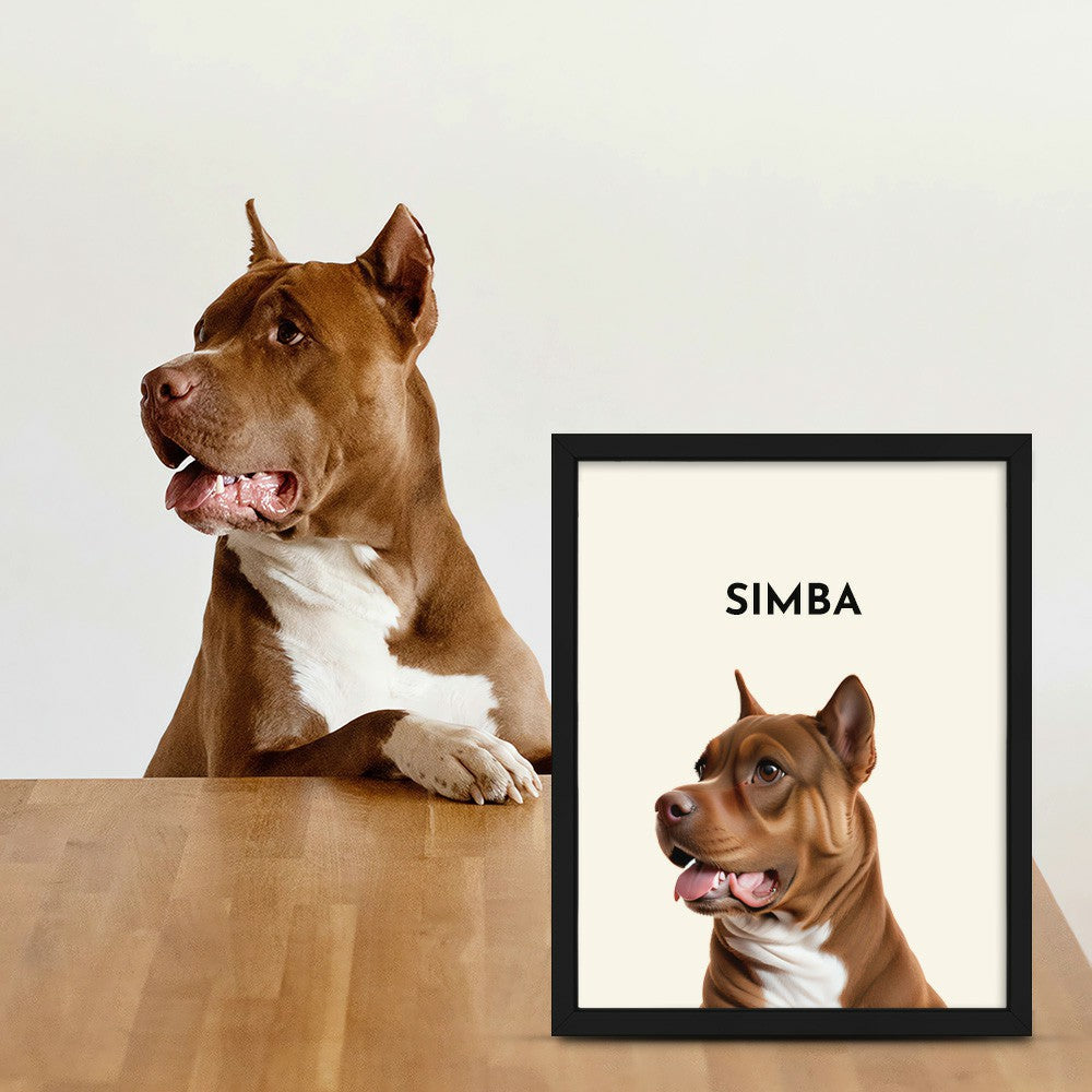 Custom One Pet Portrait, Showcasing the Adorable Essence of Your Furbaby