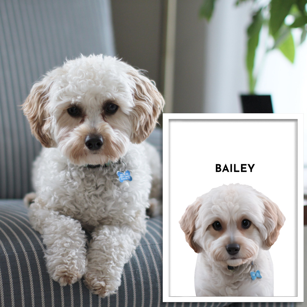 Custom One Pet Portrait, Perfect for Your Precious Puppy
