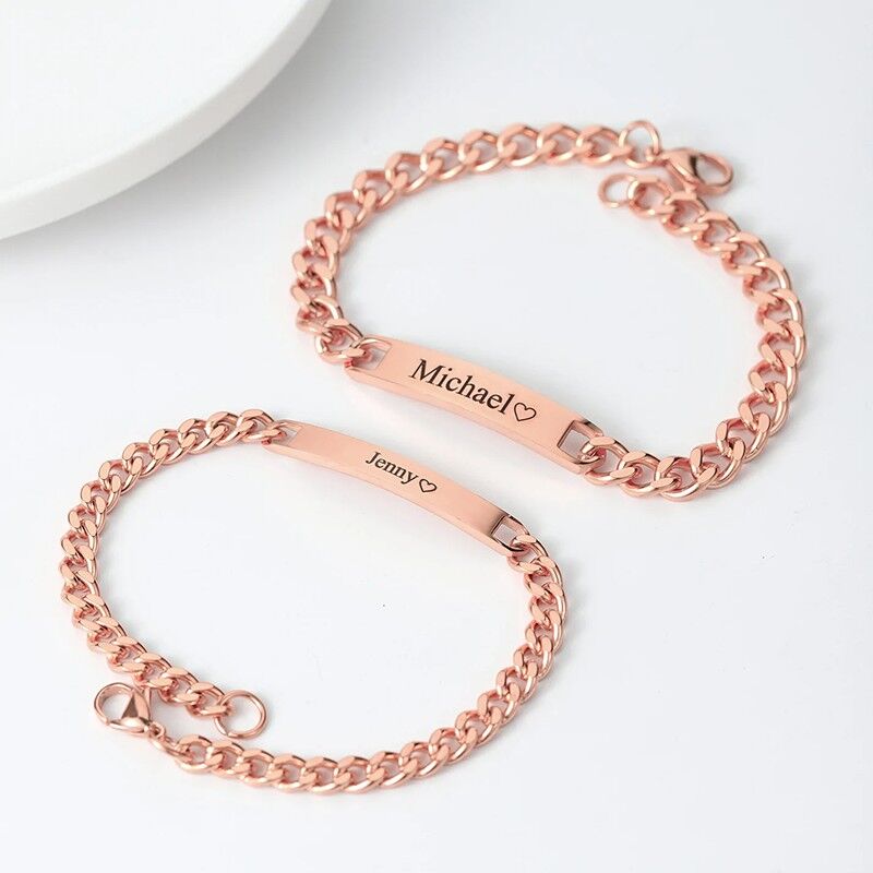 Custom Engravable Bracelet Simple Design Sweet Gift for Couples