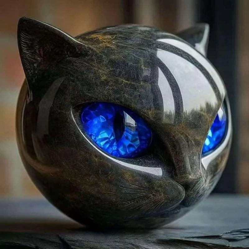 🐈⬛Luxury Black Cat Stone Sculpture – Elegant Home Décor & Gift-Ready Art Piece