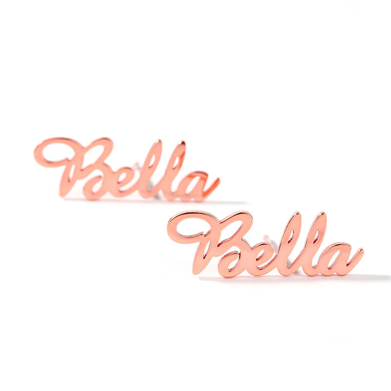 Personalized Name Stud Earrings Love Yourself Inspirational Gift for Her