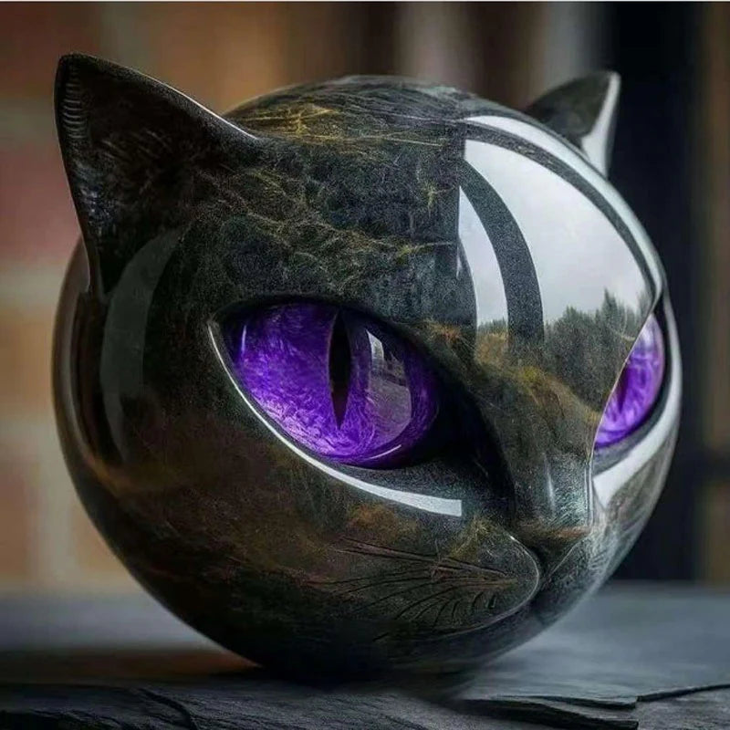 🐈⬛Luxury Black Cat Stone Sculpture – Elegant Home Décor & Gift-Ready Art Piece