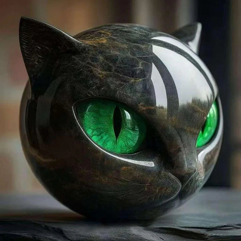 🐈‍⬛Luxury Black Cat Stone Sculpture – Elegant Home Décor & Gift-Ready Art Piece