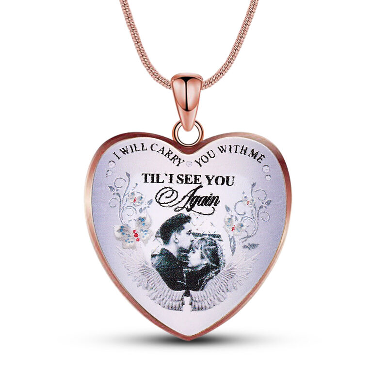 Personalized I Will Carry You with Me Necklace Custom Engraved Pendant Gift