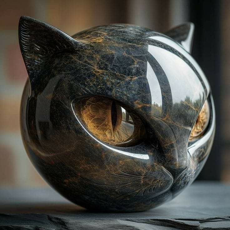 🐈‍⬛Luxury Black Cat Stone Sculpture – Elegant Home Décor & Gift-Ready Art Piece