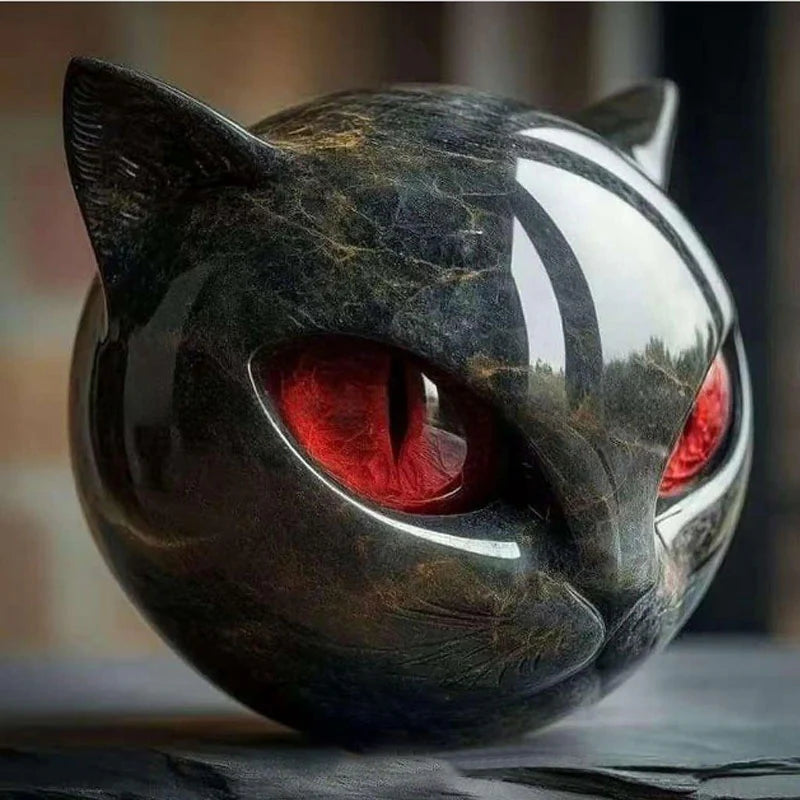 🐈‍⬛Luxury Black Cat Stone Sculpture – Elegant Home Décor & Gift-Ready Art Piece