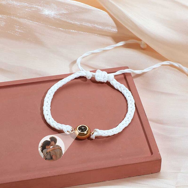 Custom Circle Photo Projection Bracelet for Women and Men Personalized Gift